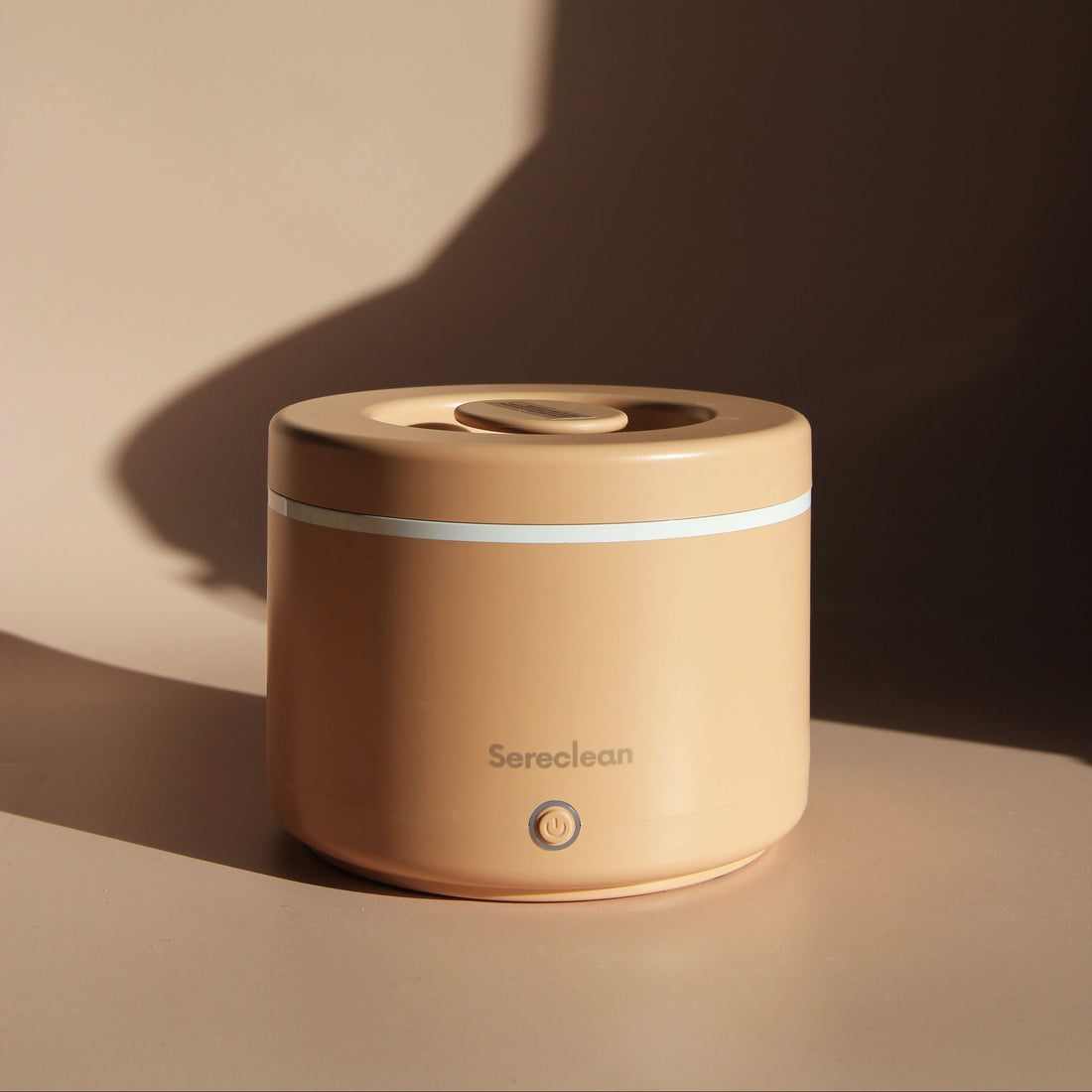 Beige Ultrasonic retainer cleaner Sereclean Pod